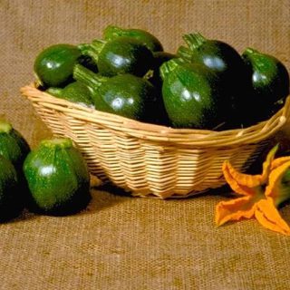 کدو خورشتی گرد سیاه در سبد